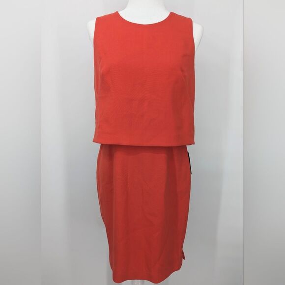 Eliza J Nordstrom Red Crepe Popover Sleeveless Mini Dress Size 8 NWT - Picture 3 of 12
